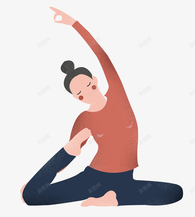 手绘人物插画瑜伽健身的女孩png免抠素材_88icon https://88icon.com 人物插图 健身 女孩 手绘 插画 柔韧身体 瑜伽