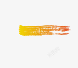橙黄笔触彩色痕迹素材