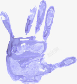 紫色油漆手掌素材