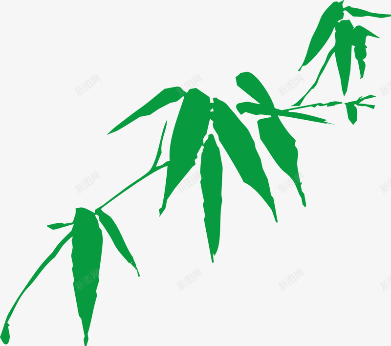 竹子矢量图ai免抠素材_88icon https://88icon.com 手绘 竹子 绿色 矢量图