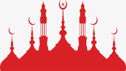 宰牲节庆典红色伊斯兰教堂高清图片