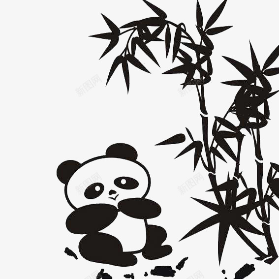 吃竹子的熊猫png免抠素材_88icon https://88icon.com 吃 熊猫 竹子 迷茫 黑色