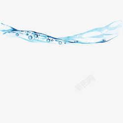 小清新蓝色水彩花纹水柱水族馆海底动植物高清图片