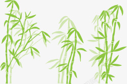 手绘绿色竹子素材
