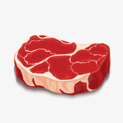红色创意牛肉元素矢量图素材