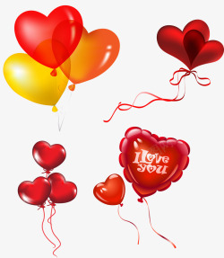 心型气球简笔画红色浪漫心形气球高清图片