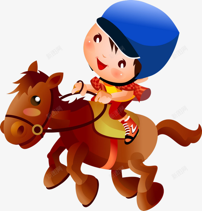骑马的小孩png免抠素材_88icon https://88icon.com 体育活动 儿童 卡通 学生 小孩 小朋友 插画 运动 马术