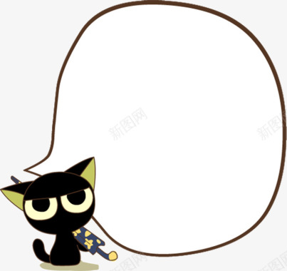 黑色小猫气泡图标图标