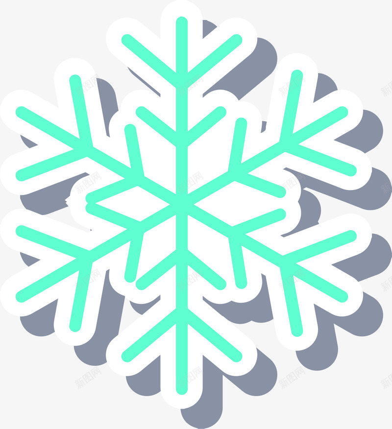 绿色冬日扁平雪花片png免抠素材_88icon https://88icon.com 冬天 冬季 绿色雪花 落雪 装饰图案 雪花片 飞雪