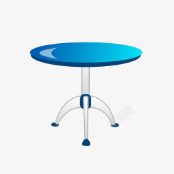 蓝色小圆桌素材