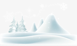 银色下雪景色素材