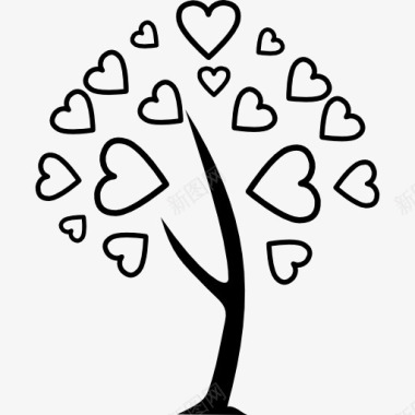 园林小溪爱情的树图标图标