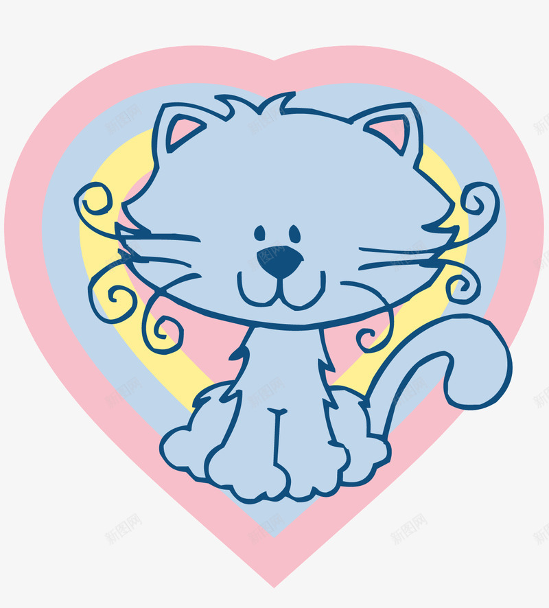 可爱猫咪png免抠素材_88icon https://88icon.com 动物 卡通动物 可爱猫咪 小猫 彩色猫咪 心形 猫咪 矢量素材