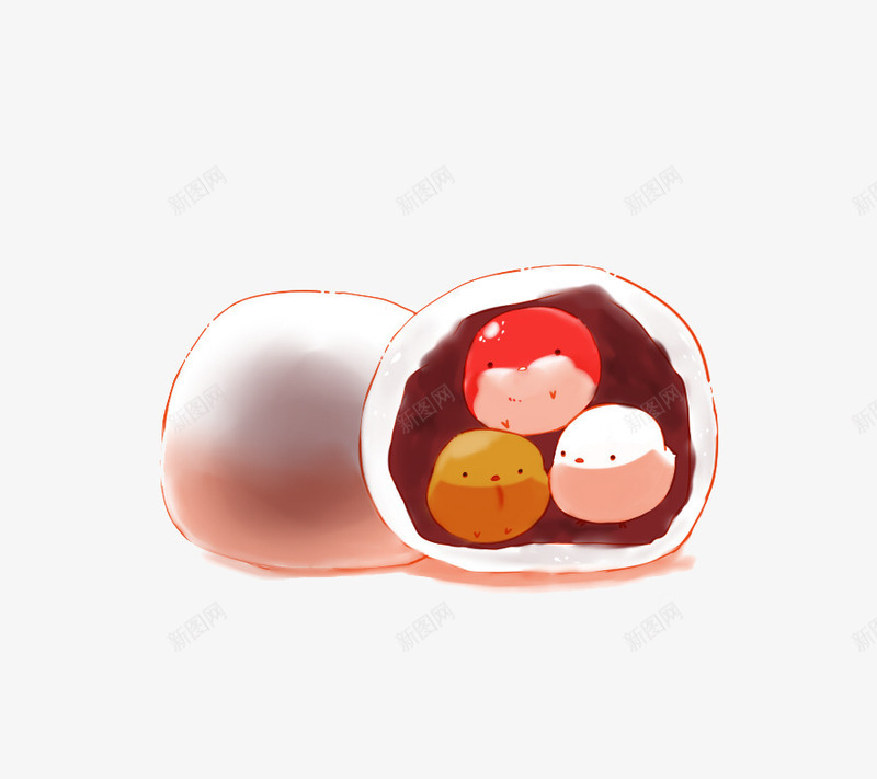 汤圆馅小鸡png免抠素材_88icon https://88icon.com 卡通 可爱 小鸡崽 手绘 甜点 萌 蛋糕 面包 食品 食品海报插画 食物