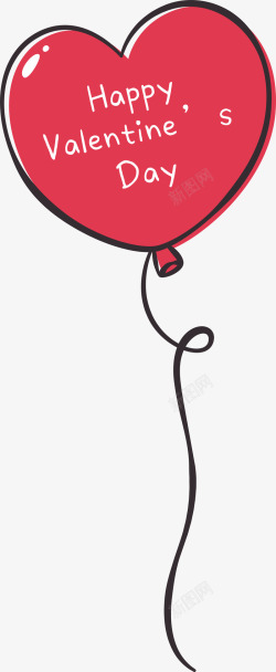 大红色的载人气球情人节大红色气球高清图片