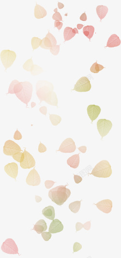 水彩叶片水彩飘落的叶子高清图片