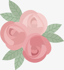 母亲节粉色手绘蔷薇花素材