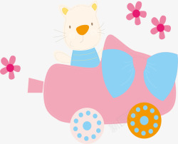 粉色儿童车矢量图素材