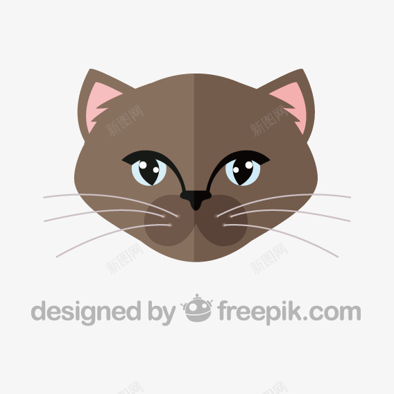 棕色卡通小猫脸部png免抠素材_88icon https://88icon.com 小猫 扁平化 脸 面部