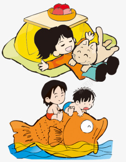 睡觉的小女孩素材