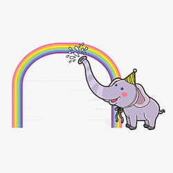 简笔画大象彩虹小可爱大笨象高清图片