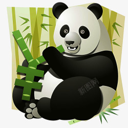 发怒熊猫熊猫吃竹子高清图片