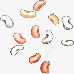 手绘红豆插画矢量图素材