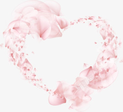 粉色浪漫花瓣爱心素材