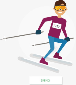 运动滑雪插画矢量图素材