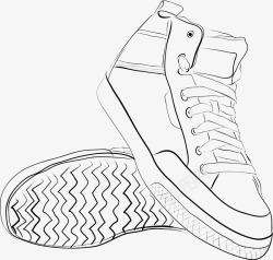 运动鞋素描手绘白色球鞋矢量图图标高清图片