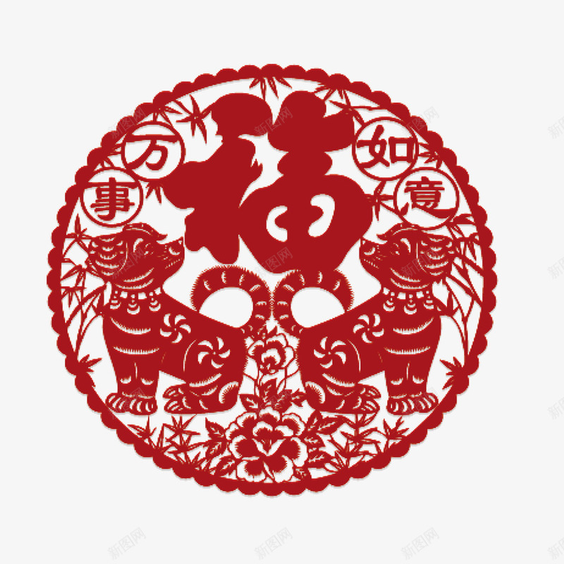 春节福字贴纸png免抠素材_88icon https://88icon.com 2018年 2018年狗年 喜庆 团聚 春节 狗年 狗年大吉 祝福 福字 福字贴纸 装饰 贴纸