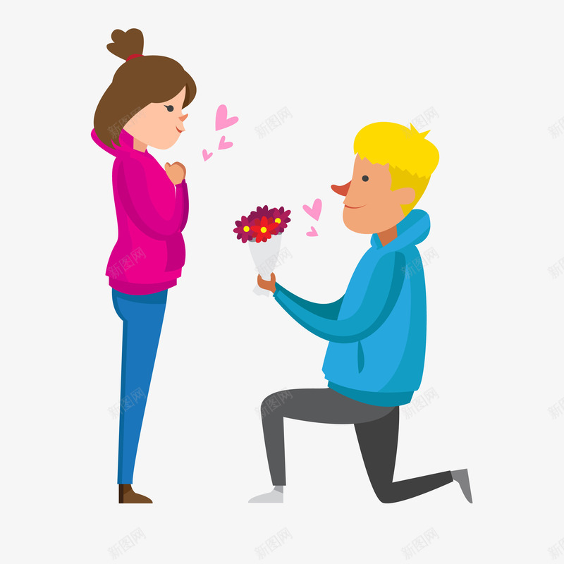 情人求爱装饰案矢量图ai免抠素材_88icon https://88icon.com 下跪 卡通 幸福 情人节 情侣 手绘 求爱 甜蜜 矢量图 纹理 纹路 线条 节日 装饰 质感 跪下的姿势 鲜花