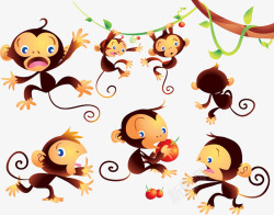 矢量猴子合集可爱猴子合集高清图片