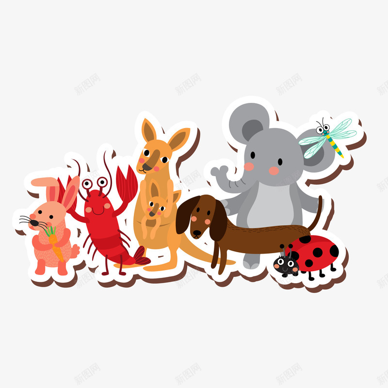 创意森林里的动物矢量图ai免抠素材_88icon https://88icon.com 创意 动物设计 卡通 森林 野生动物 矢量图