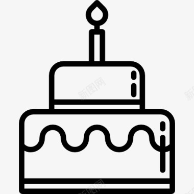 六个蛋糕生日蛋糕和蜡烛图标图标