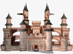 复古书本西方欧式城堡建筑高清图片