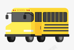 手绘黄色的校车图素材
