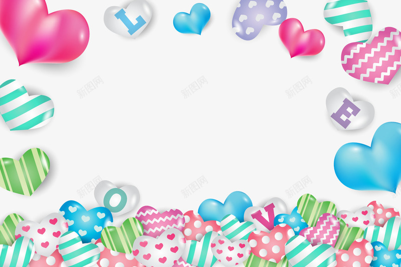 心形糖果矢量图ai免抠素材_88icon https://88icon.com 情人节 条纹 波点 背景 矢量图