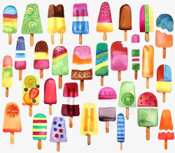 彩虹冰棒冰棒高清图片