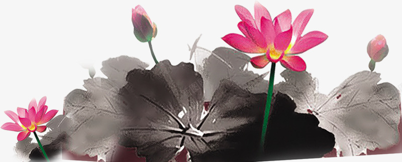 水墨画荷花池海报背景七夕情人节png免抠素材_88icon https://88icon.com 七夕 情人节 水墨画 海报 背景 荷花池