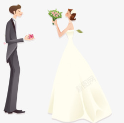 求婚戒指卡通情侣求婚结婚婚礼情人节广告高清图片