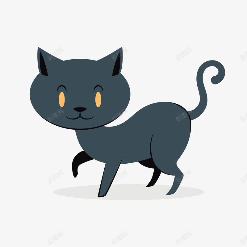 卡通黑色小猫png免抠素材_88icon https://88icon.com 卡通动物 卡通小猫 背景装饰 黑色小猫