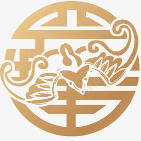 金色花纹福字png免抠素材_88icon https://88icon.com 新年 新年装饰 祝福 福字 花纹 金色