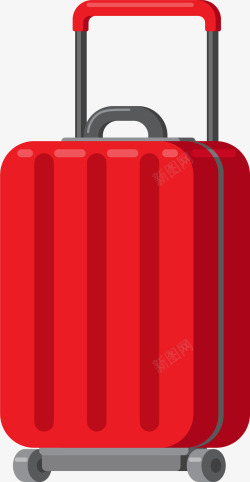 时尚红色拉杆行李箱素材
