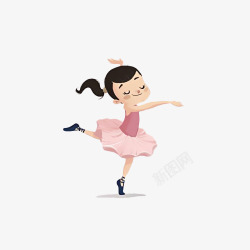 少儿芭蕾可爱的卡通芭蕾舞女孩广告高清图片