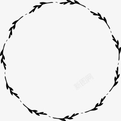 仙人掌手绘圆环黑色圆环高清图片