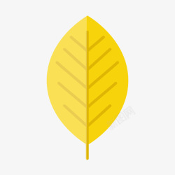 黄色的椭圆树叶矢量图素材