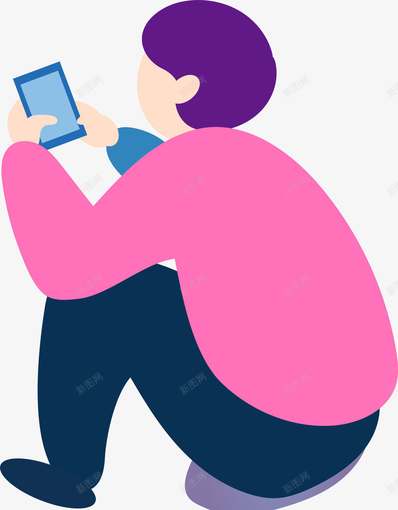 25D立体玩手机人物插画矢量图ai免抠素材_88icon https://88icon.com 商务 商务办公 商务办公人物 团队人物 工作 玩手机人物 立体人物 矢量图