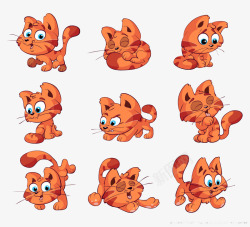 可爱的卡通小猫咪素材