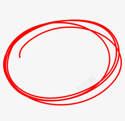 圈圈手绘抽象红线圈高清图片